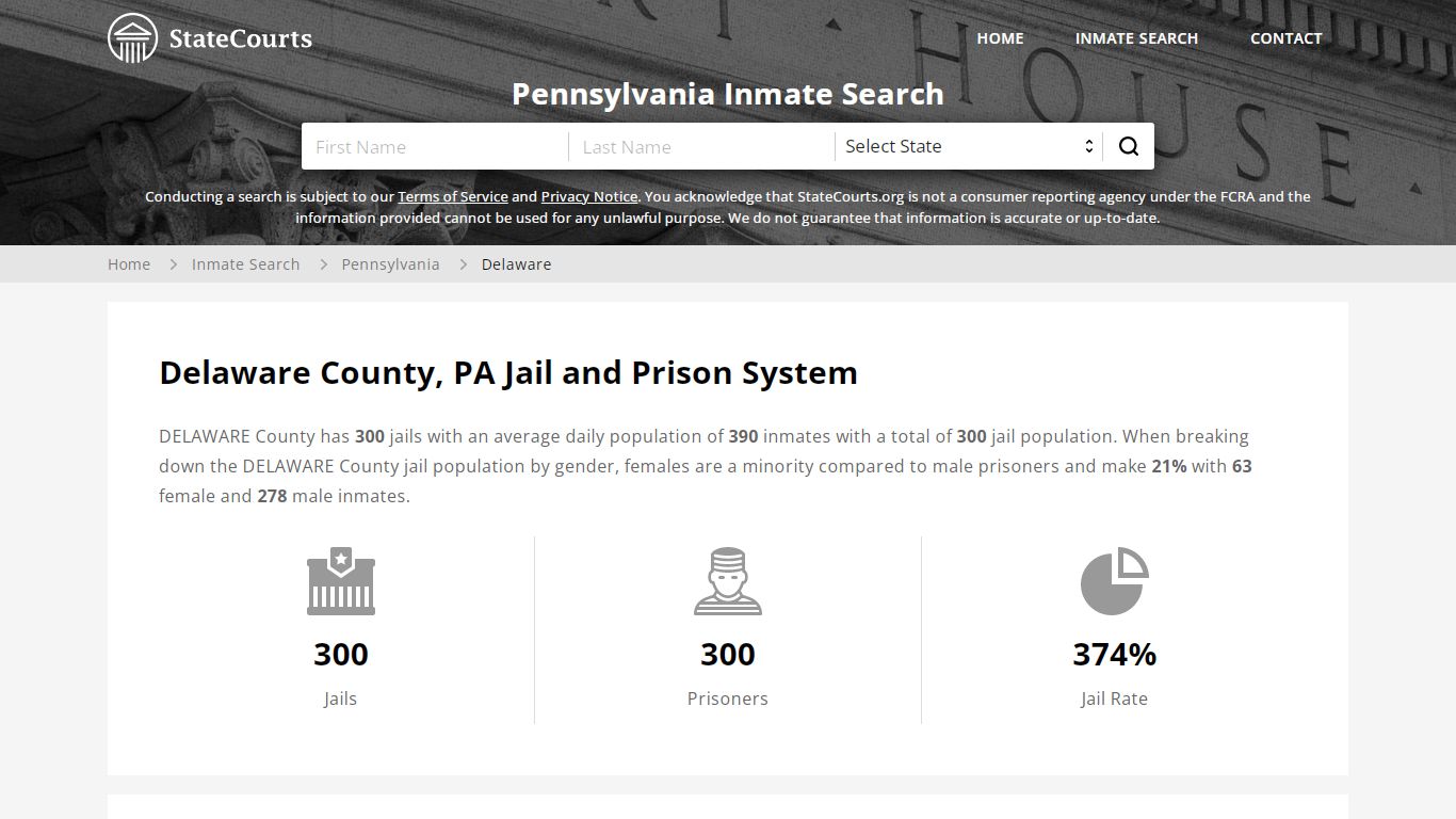 Delaware County, PA Inmate Search - StateCourts